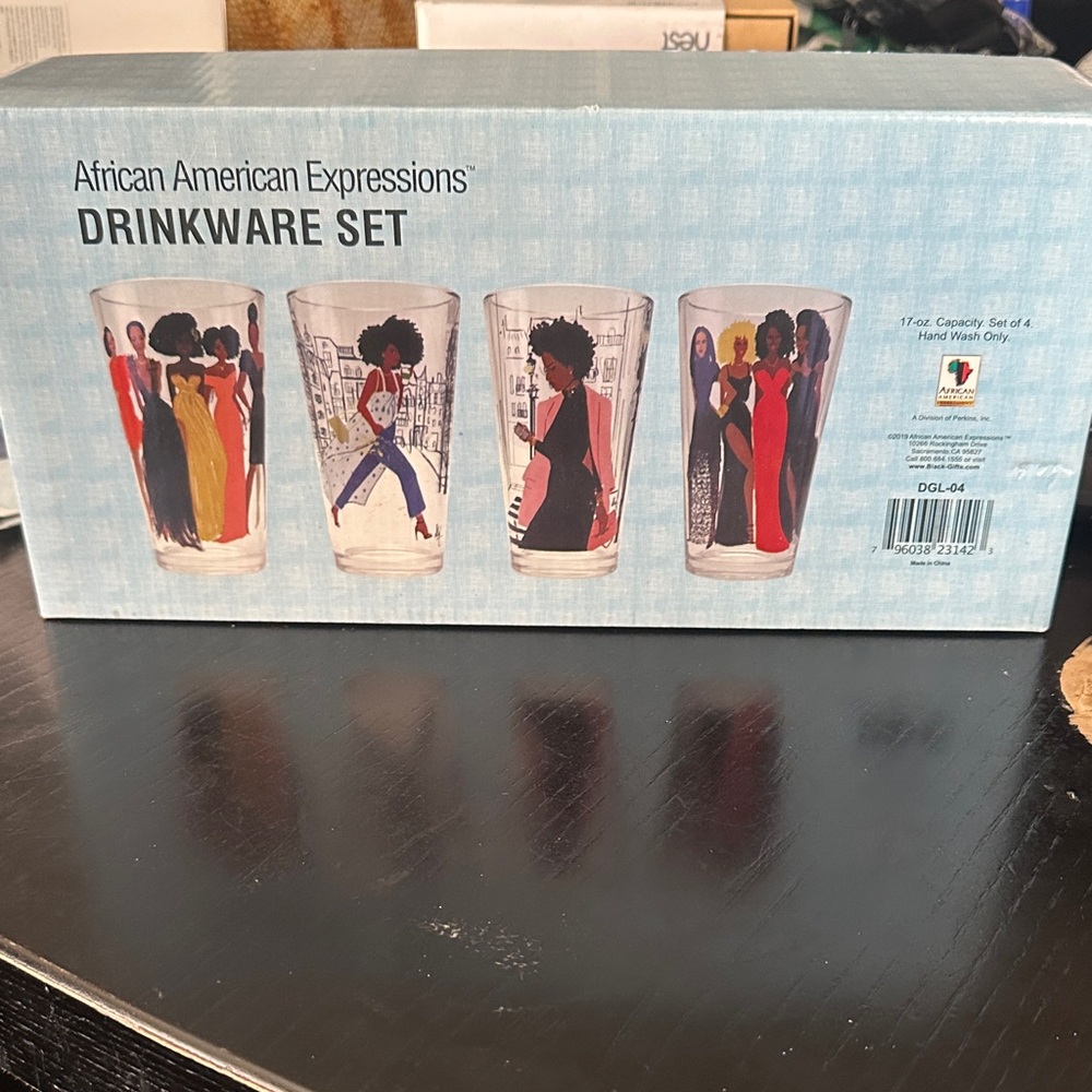 Glass drinkware African American inspired